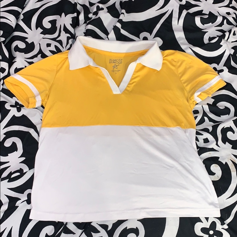 YELLOW COLLARED CROP TOP